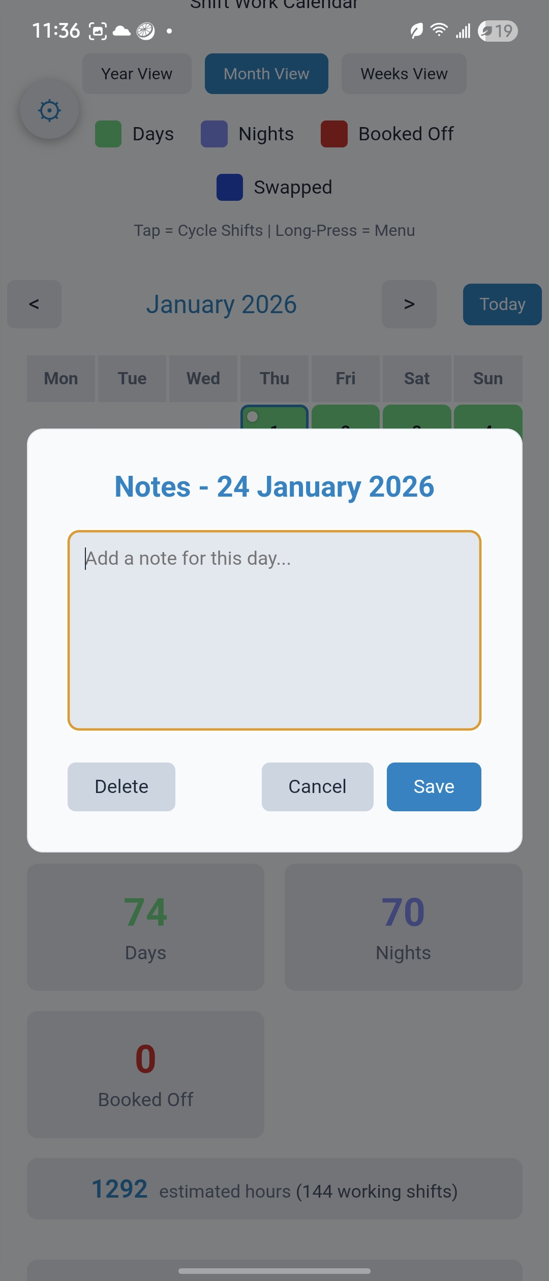 Add Notes - Daylight